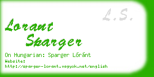 lorant sparger business card